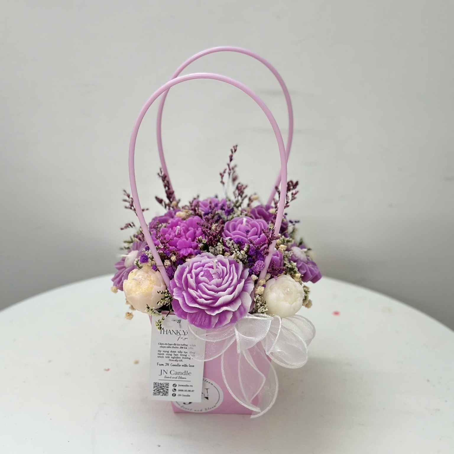 GIỎ HOA NẾN THƠM HANDMADE - JN CANDLE - Kết Hợp Tinh Tế Từ Hoa Và Màu Sắc 43 480292628 122199440090242281 2499949656637091708 n 1