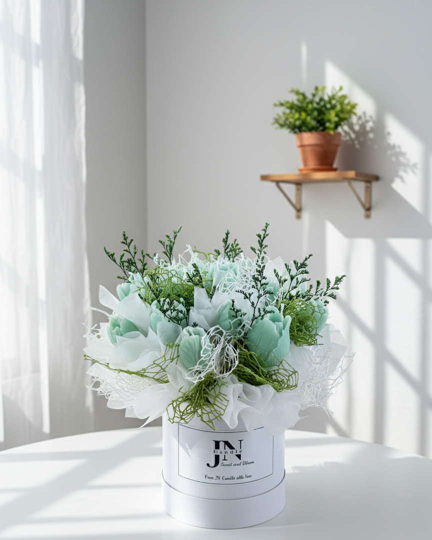 Giỏ Hoa Nến Thơm Hộp Trụ Handmade JN CANDLE - 300g - Sắc Màu Ngọt Ngào, Hương Thơm Dịu Nhẹ 32 Gemini Generated Image 88yap988yap988ya