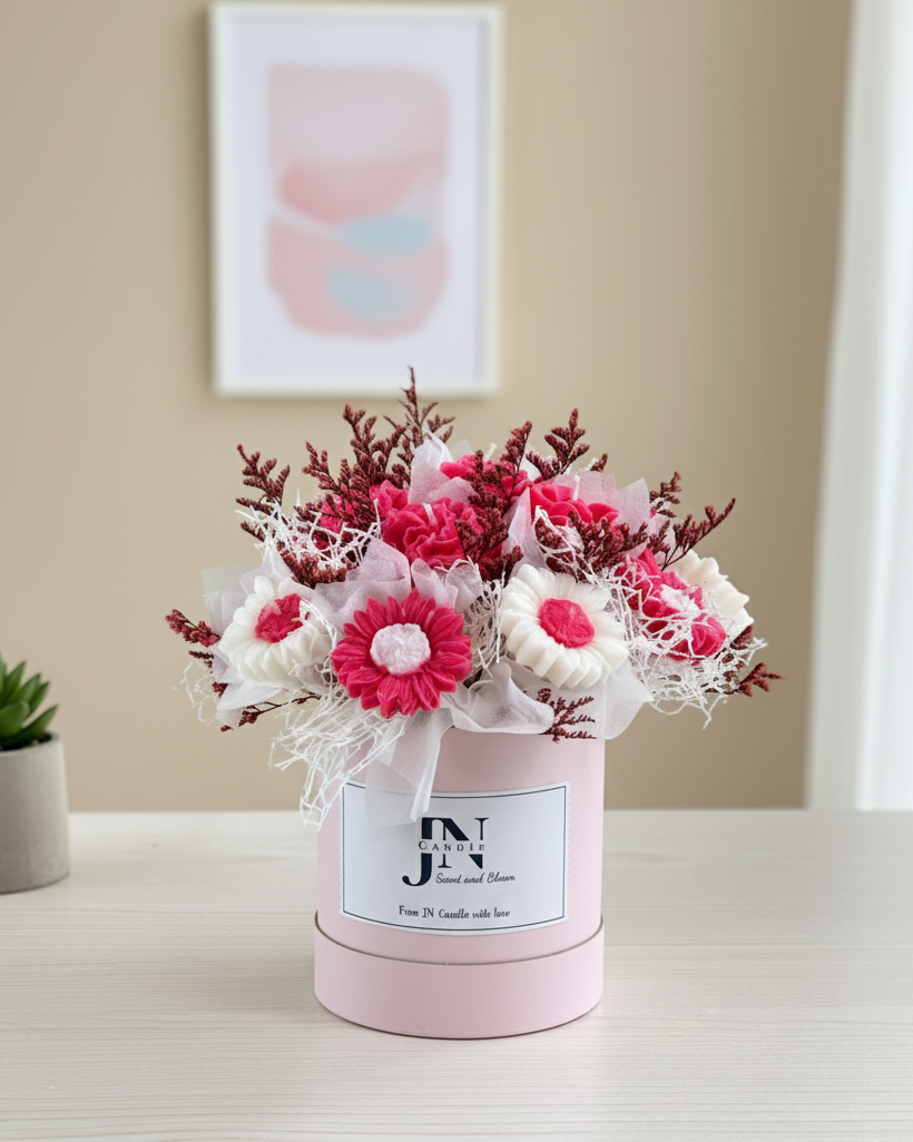 Giỏ Hoa Nến Thơm Hộp Trụ Handmade JN CANDLE - 300g - Sắc Màu Ngọt Ngào, Hương Thơm Dịu Nhẹ 31 Gemini Generated Image bq4ahmbq4ahmbq4a