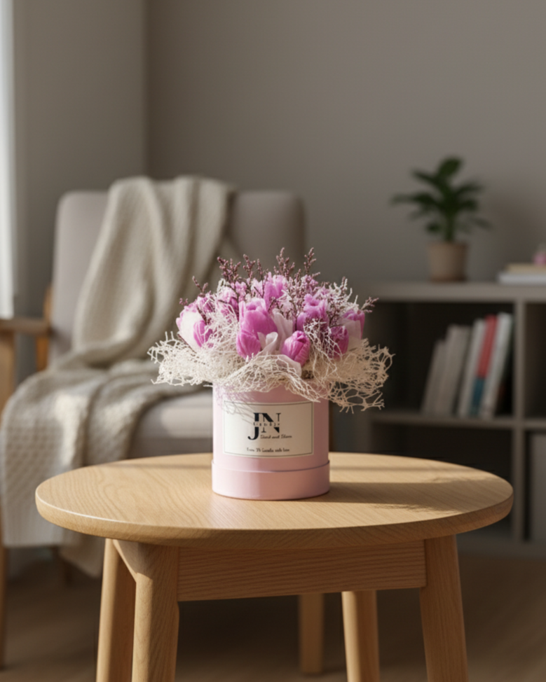 Giỏ Hoa Nến Thơm Hộp Trụ Handmade JN CANDLE - 300g - Sắc Màu Ngọt Ngào, Hương Thơm Dịu Nhẹ 26 Gemini Generated Image pvaeo2pvaeo2pvae