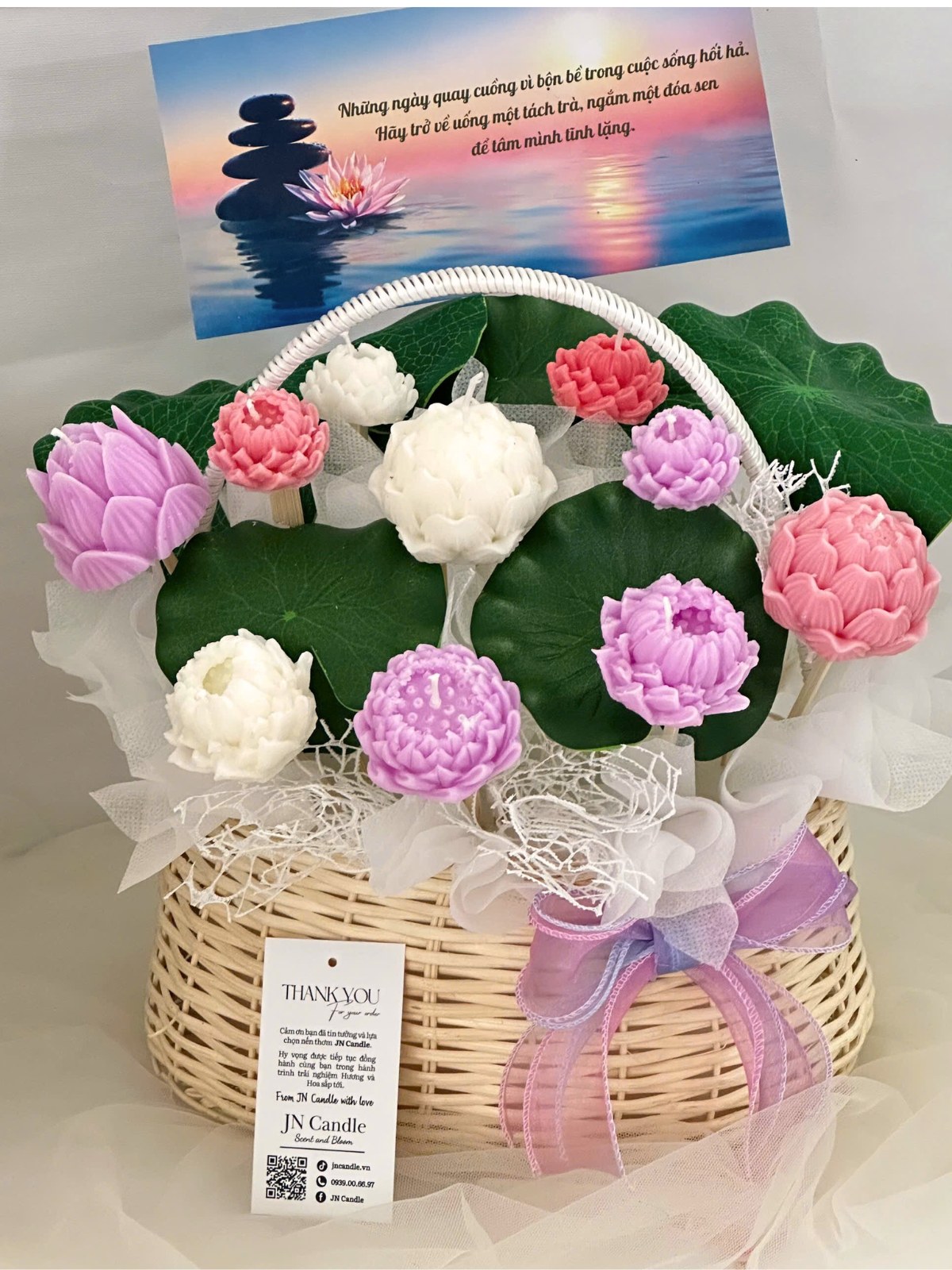 Nến thơm Bình Hoa Sen JN Candle 6 127