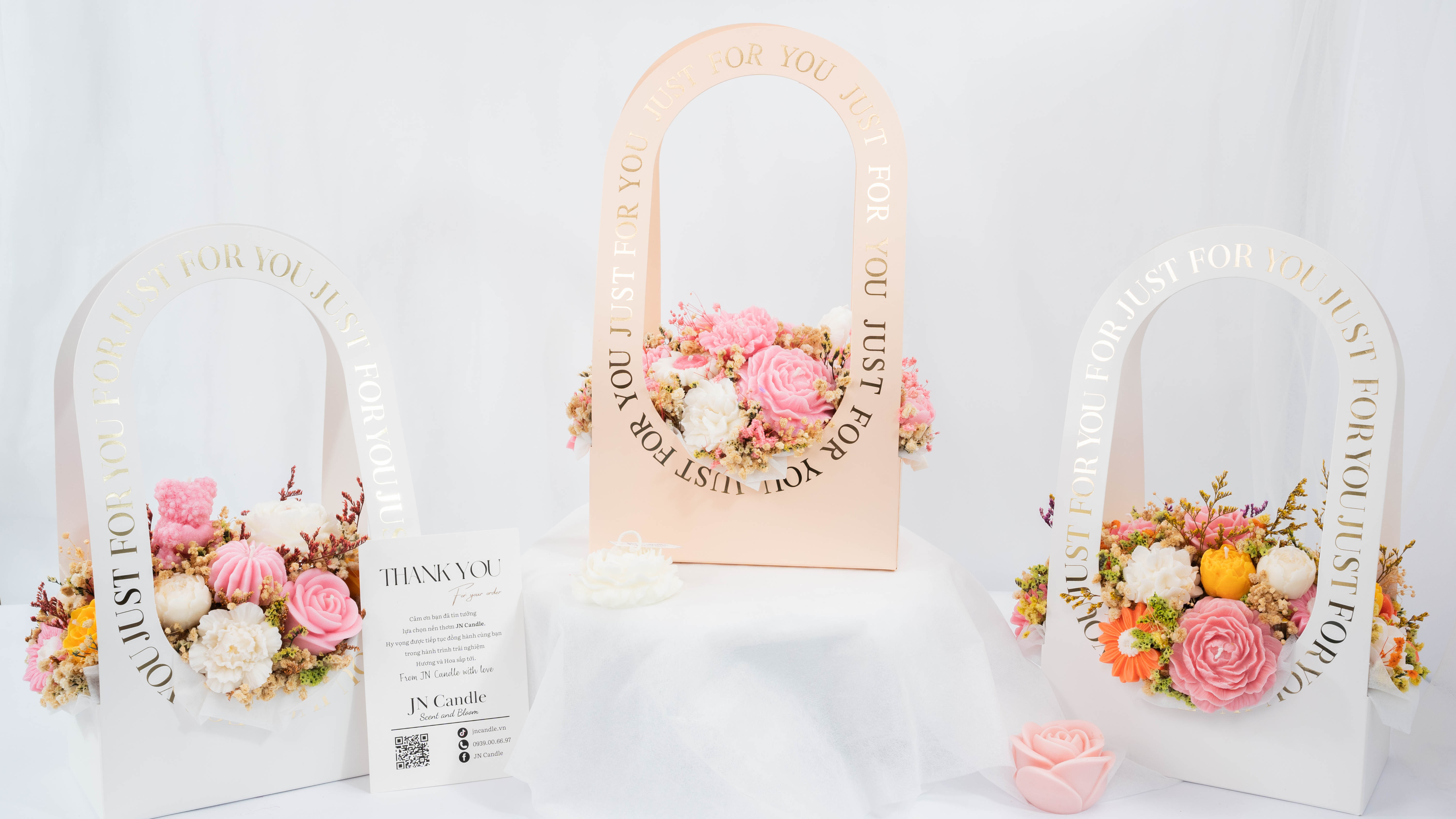 Giỏ hoa nến thơm JUST FOR YOU JN Candle