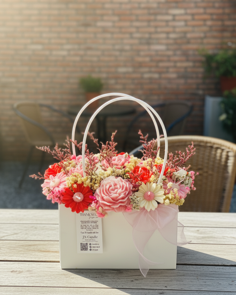 Giỏ Hoa Nến Thơm Handmade JUST JN CANDLE - Quà Cho Người Thân Yêu, Bạn Bè & Đồng Nghiệp 39 Gemini Generated Image 2ahvd02ahvd02ahv