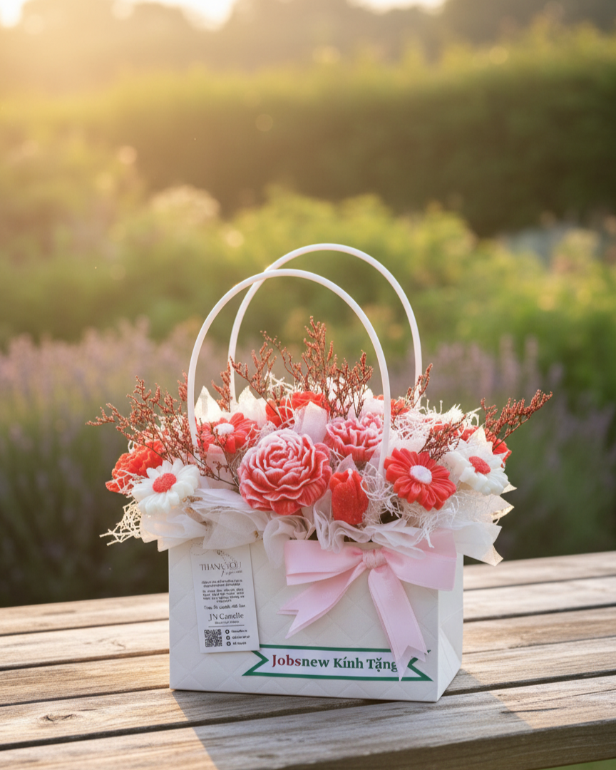 Giỏ Hoa Nến Thơm Handmade JUST JN CANDLE - Quà Cho Người Thân Yêu, Bạn Bè & Đồng Nghiệp 47 Gemini Generated Image frz9k7frz9k7frz9