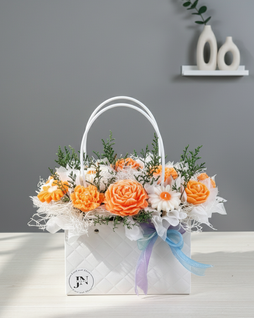 Giỏ Hoa Nến Thơm Handmade JUST JN CANDLE - Quà Cho Người Thân Yêu, Bạn Bè & Đồng Nghiệp 48 Gemini Generated Image g9b7vlg9b7vlg9b7