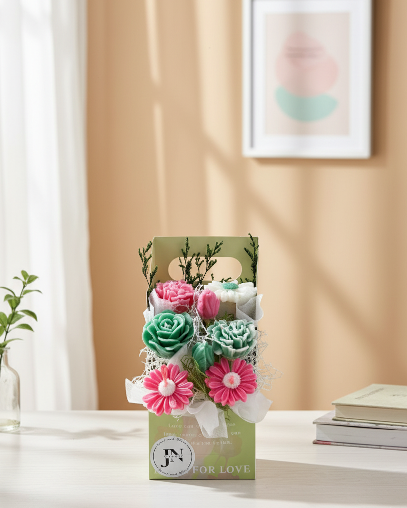 Giỏ Hoa Nến Thơm Hộp Love Handmade JN CANDLE- Sang Trọng, Tinh Tế, Thơm Ngát 55 Gemini Generated Image jcf9pzjcf9pzjcf9
