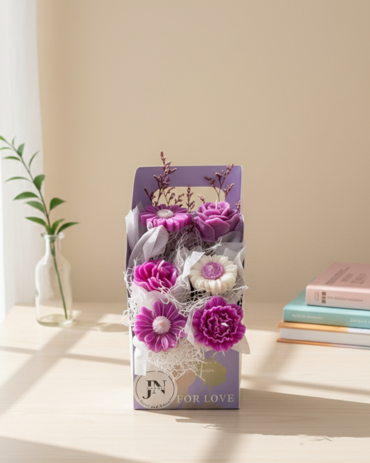 Giỏ Hoa Nến Thơm Hộp Love Handmade JN CANDLE- Sang Trọng, Tinh Tế, Thơm Ngát 66 Gemini Generated Image q03aarq03aarq03a