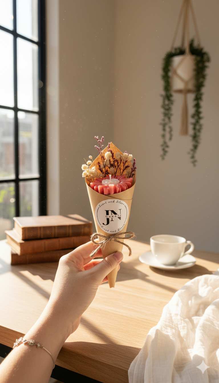 Bó Hoa Que Kem Handmade JN CANDLE -40g- Nhỏ Gọn-Tinh Tế-Ý Nghĩa Với Người Thân, Bạn Bè 14 Gemini Generated Image twyhr6twyhr6twyh