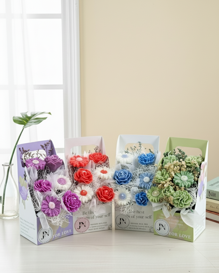 Giỏ Hoa Nến Thơm Hộp Love Handmade JN CANDLE- Sang Trọng, Tinh Tế, Thơm Ngát