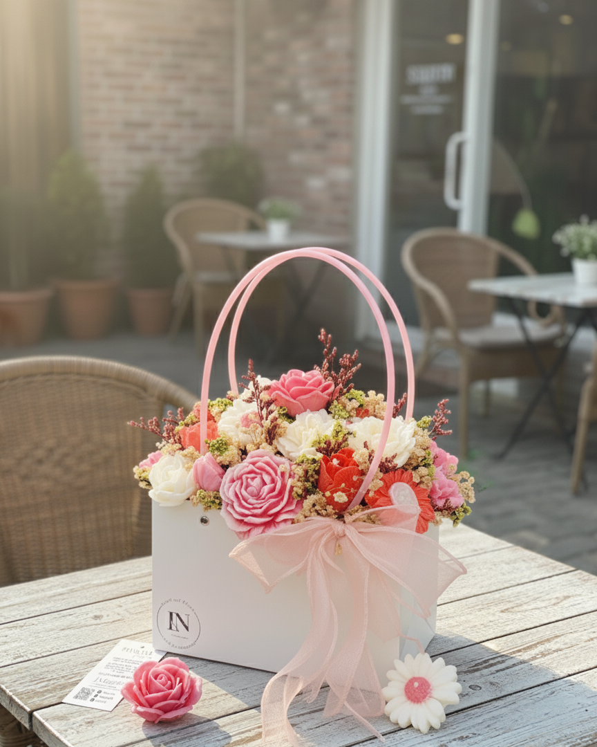 Giỏ Hoa Nến Thơm Handmade JUST JN CANDLE - Quà Cho Người Thân Yêu, Bạn Bè & Đồng Nghiệp 53 Gemini Generated Image v166kkv166kkv166